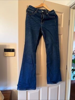 H&M Women's Dark Blue Flared Jeans